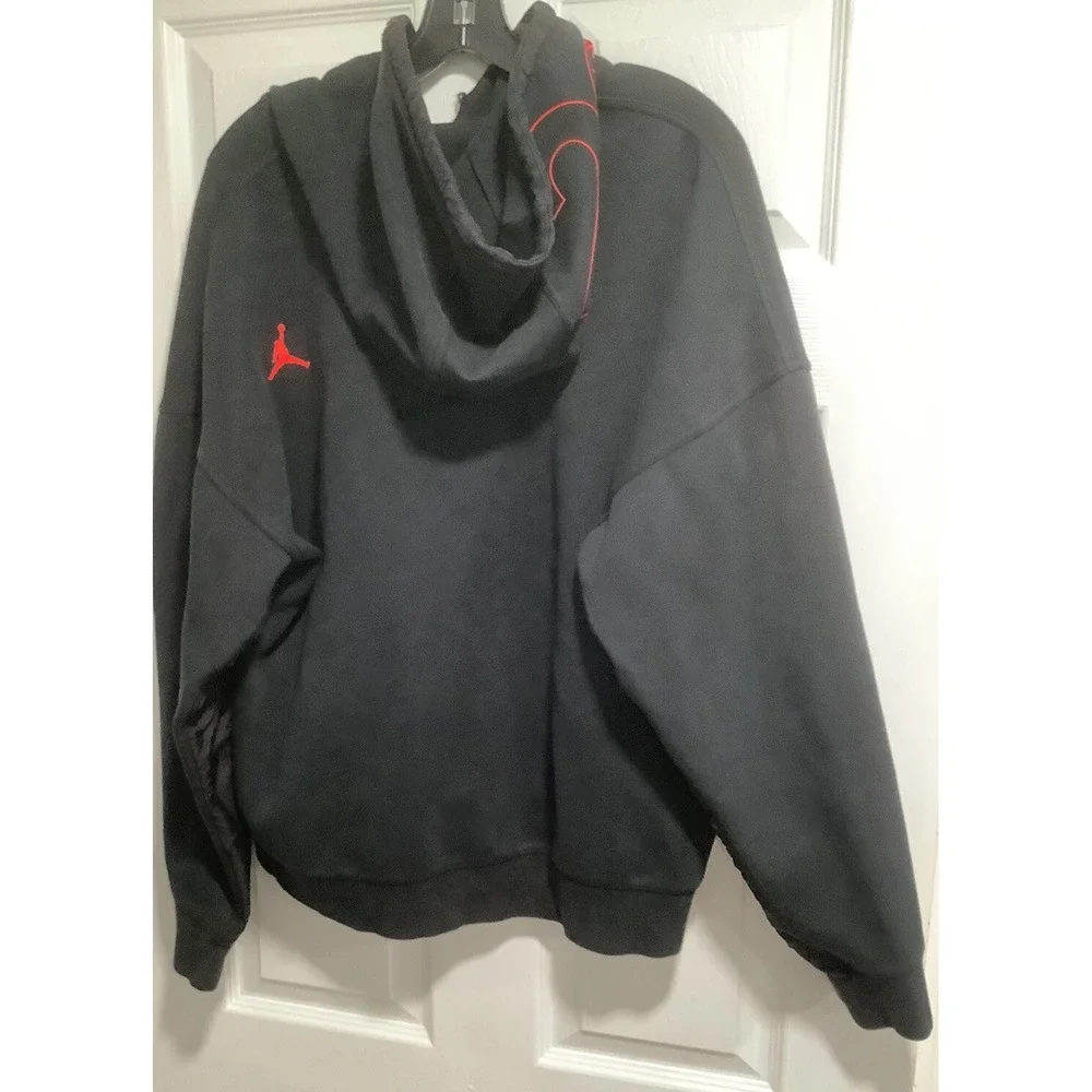 Jordan ENGINEERED Hoodie Hooded Sweatshirt Black Sz Large 23 Flight Long Sleeve